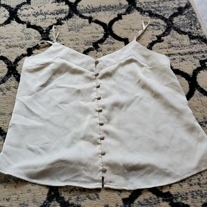 A&F Button front satin camisole top